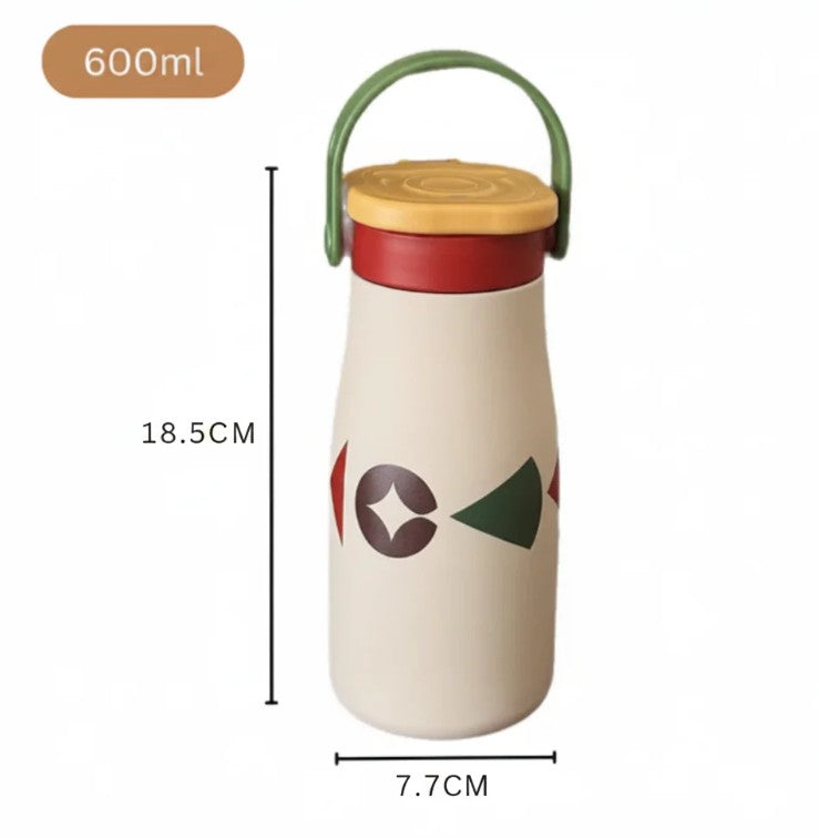 Portable Leakproof Stainless Steel Thermos Cup with Handle(600ml)