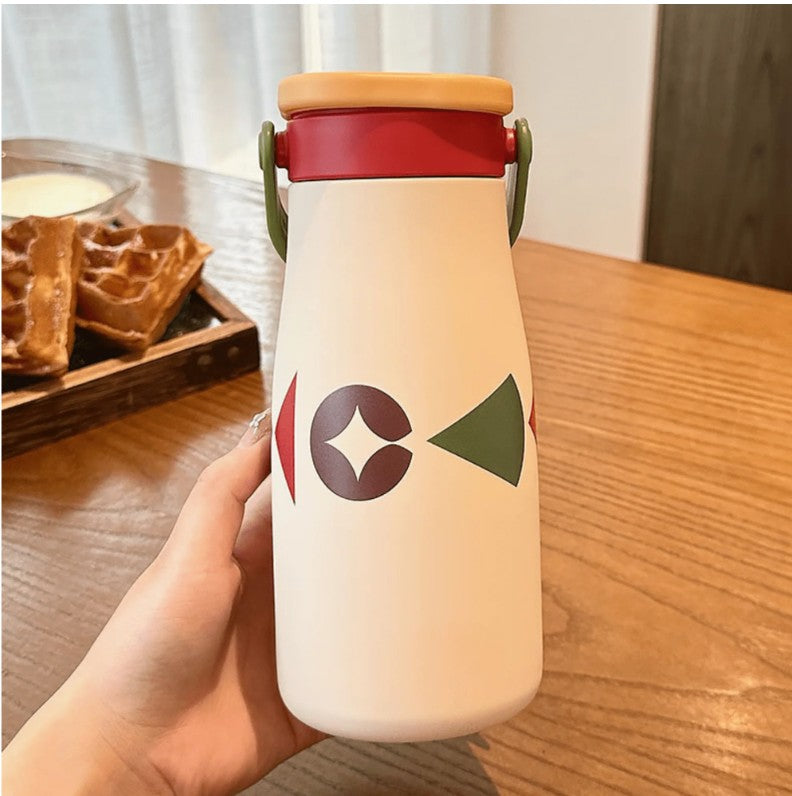 Portable Leakproof Stainless Steel Thermos Cup with Handle(600ml)